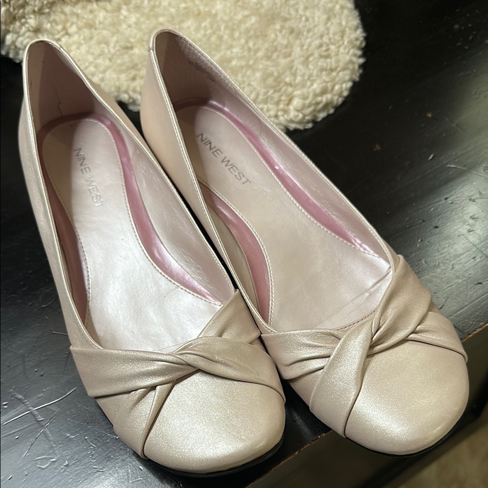 Nine West Women's Rose Leather Ballet Low Heels